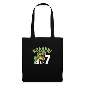 7th Birthday 7 Years Dino Dinosaur Fan - Tote Bag - black - Front