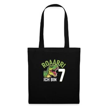 7th Birthday 7 Years Dino Dinosaur Fan - Tote Bag - black - Front