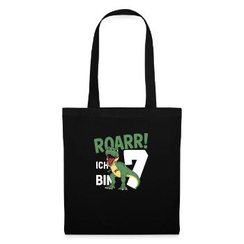 7th Birthday 7 Years Dino Dinosaur Fan - Tote Bag - black - Front