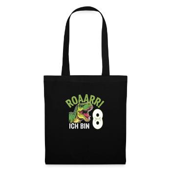 8th Birthday 8 Years Dino Dinosaur Fan - Tote Bag - black - Front