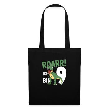 9th Birthday 9 Years Dino Dinosaur Fan - Tote Bag - black - Front
