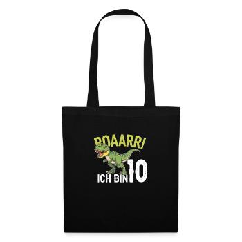10th Birthday 10 Years Dino Dinosaur Fan - Tote Bag - black - Front