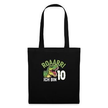 10th Birthday 10 Years Dino Dinosaur Fan - Tote Bag - black - Front