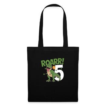 5th Birthday 5 Years Dino Dinosaur Fan - Tote Bag - black - Front