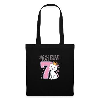 7e anniversaire chat chaton fête d’anniversaire des enfants - Sac en tissu - noir - Devant