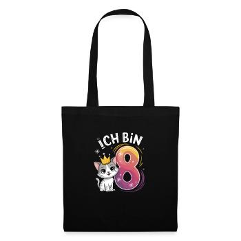 8th Birthday Cat Kitten Children's Birthday - Tote Bag - black - Front