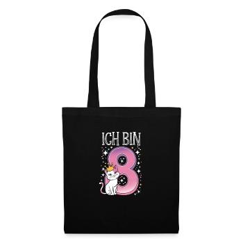 8th Birthday Cat Kitten Children's Birthday - Tote Bag - black - Front