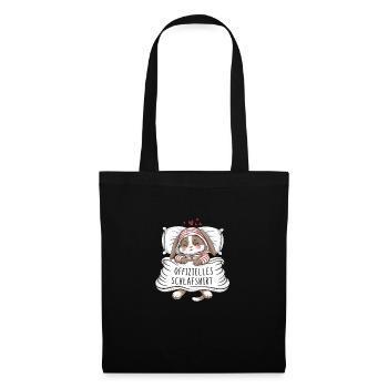 Offizielles Schlafshirt Süßer Hase - Stoffbeutel - Schwarz - Vorne