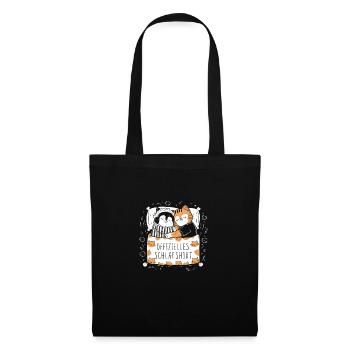 Offizielles Schlafshirt Süßes Katze Katzen Paar - Stoffbeutel - Schwarz - Vorne