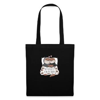 Official Sweet Otter Couple Sleep Shirt - Tote Bag - black - Front