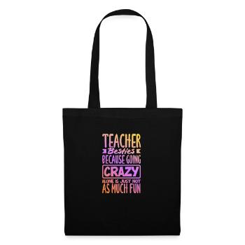 Lustiges Lehrer Lehrerinnen Geschenk - Stoffbeutel - Schwarz - Vorne