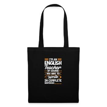 Drôle de professeur Cadeau d’enseignant - Sac en tissu - noir - Devant