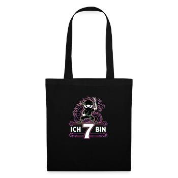 T-shirt d’anniversaire Ninja J’ai 7 ans - Sac en tissu - noir - Devant