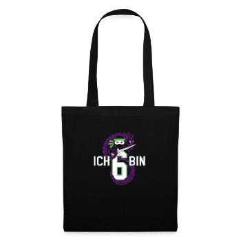 Ich Bin 6 Ninja Geburtstagsshirt - Stoffbeutel - Schwarz - Vorne