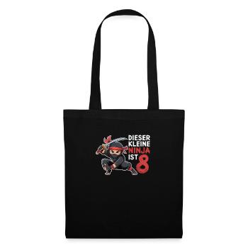This Little Ninja Is 8 Birthday T-Shirt - Tote Bag - black - Front