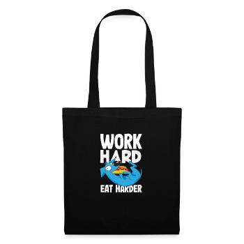 Travailler plus fort Manger plus fort Plaisir des hot-dogs - Sac en tissu - noir - Devant