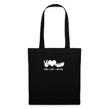 Peace Love Hot Dogs Fun Snack - Tote Bag - black - Front