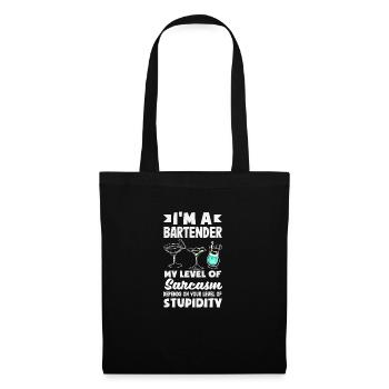 Lustiger Barkeeper Spruch Barkeeper Geschenk - Stoffbeutel - Schwarz - Vorne