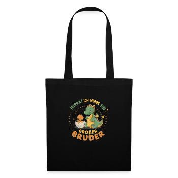 Je vais être un grand frère dragon - Sac en tissu - noir - Devant