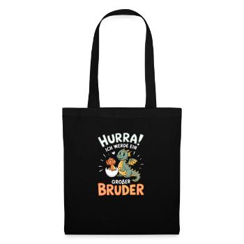 Je vais être un grand frère dragon - Sac en tissu - noir - Devant