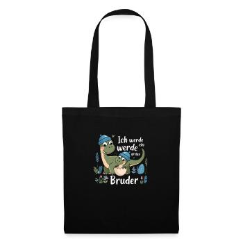 Je vais être un grand frère dinosaure dinosaure - Sac en tissu - noir - Devant