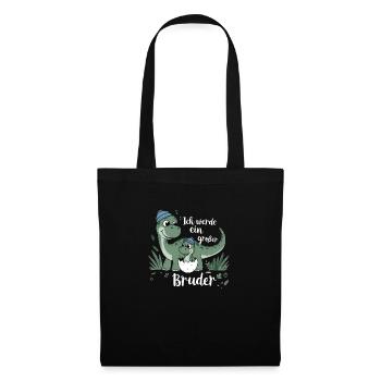 Je vais être un grand frère dinosaure dinosaure - Sac en tissu - noir - Devant