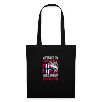Norvège Pêche Dire Drôle Design - Sac en tissu - noir - Devant