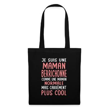 Maman Berrichonne comme maman normale plus cool - Sac en tissu - noir - Devant
