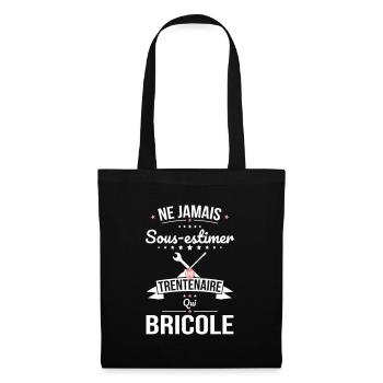Sous-estimer une trentenaire qui bricole - Sac en tissu - noir - Devant