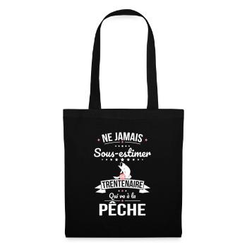 Sous-estimer une trentenaire qui va à la pêche - Sac en tissu - noir - Devant