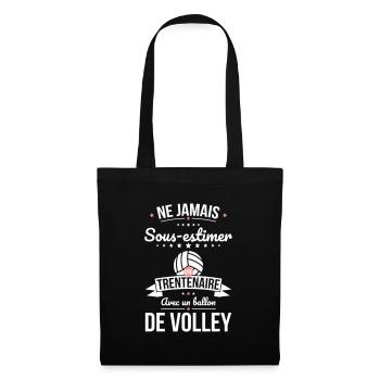 Sous-estimer une trentenaire avec ballon de volley - Sac en tissu - noir - Devant