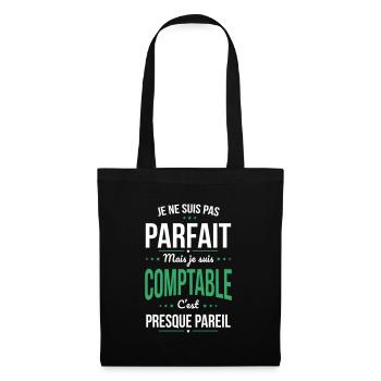 Je ne suis pas parfait mais je suis comptable - Sac en tissu - noir - Devant