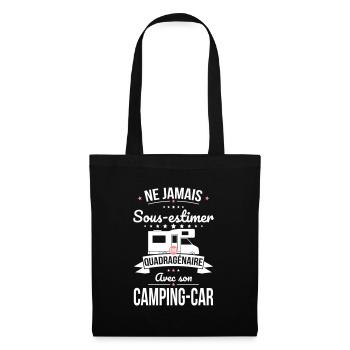 Sous-estimer une quadragénaire avec camping-car - Sac en tissu - noir - Devant