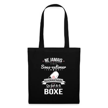 Sous-estimer une quadragénaire qui fait de la boxe - Sac en tissu - noir - Devant