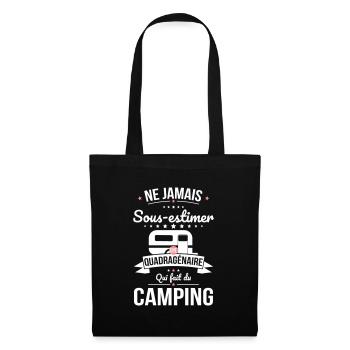 Sous-estimer une quadragénaire qui fait du camping - Sac en tissu - noir - Devant