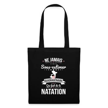 Sous-estimer quadragénaire qui fait de la natation - Sac en tissu - noir - Devant