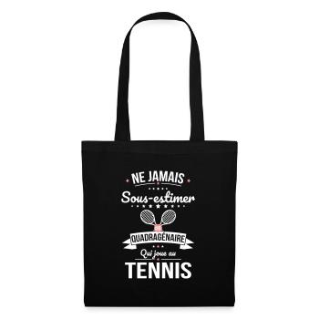 Sous-estimer une quadragénaire qui joue au tennis - Sac en tissu - noir - Devant