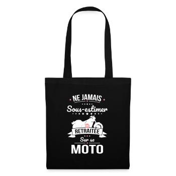 Sous-estimer une retraitée sur sa moto - Sac en tissu - noir - Devant
