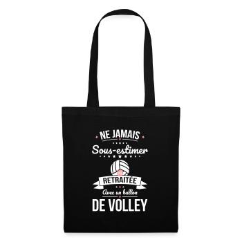 Sous-estimer une retraitée avec ballon de volley - Sac en tissu - noir - Devant