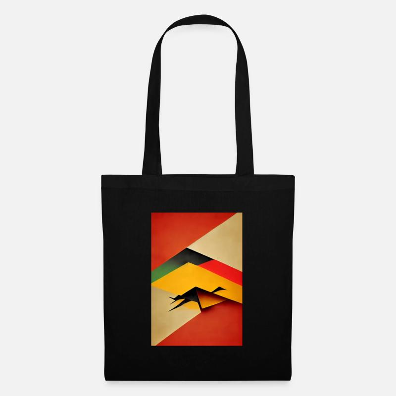 Red Bauhaus pattern - Tote Bag - black