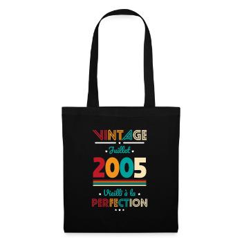 Anniversaire 20 ans - Vintage - Juillet 2005 - Sac en tissu - noir - Devant
