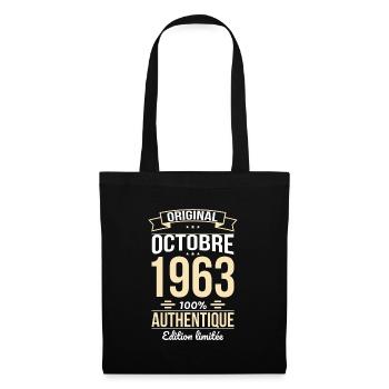 Anniversaire 60 ans - Original - Octobre 1963 - Sac en tissu - noir - Devant
