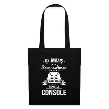 Sous-estimer une sexagénaire avec sa console - Sac en tissu - noir - Devant