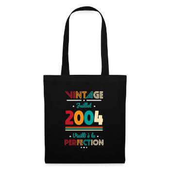 Anniversaire 20 ans - Vintage - Juillet 2004 - Sac en tissu - noir - Devant