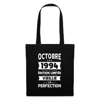 Anniversaire 30 ans - Octobre 1994 Perfection - Sac en tissu - noir - Devant