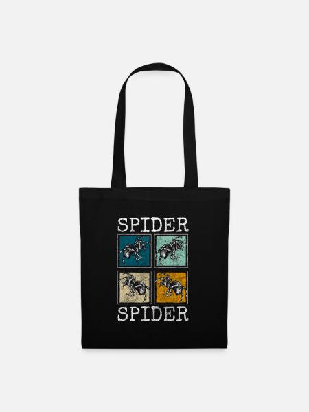 Spinnennetz Arachniden Jäger Phobie - Stoffbeutel - Schwarz