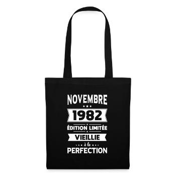 Anniversaire 40 ans - Novembre 1982 Perfection - Sac en tissu - noir - Devant