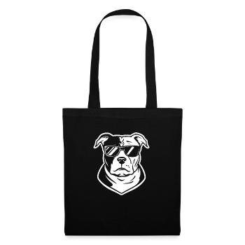 Schwarz-Weiß Hund mit Sonnenbrille - Tote Bag - black - Front