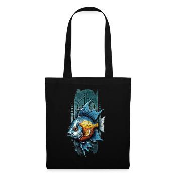 Tropical Tranquility: Azure and Tangerine Fish - Tote Bag - black - Front