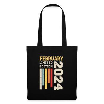 Februar 2024 - Geburtstagsgeschenk Februar 2024 - Stoffbeutel - Schwarz - Vorne